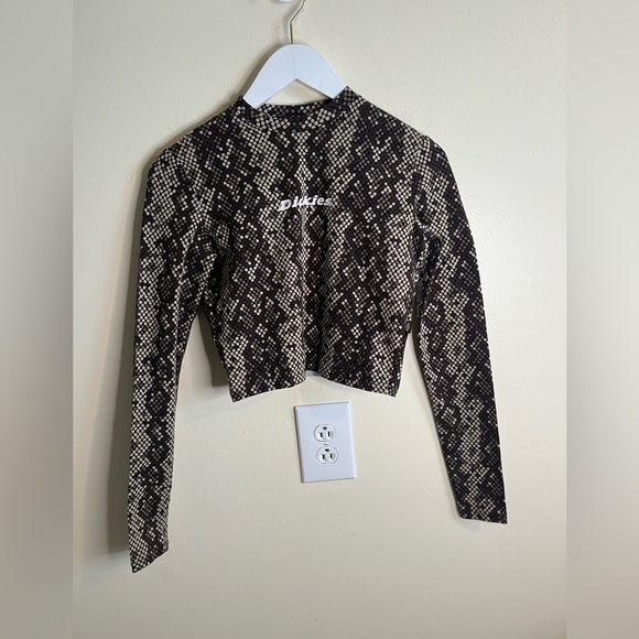 Dickies Camden Snake Print Long Sleeve Tee - Black, Brown and Cream - Picture 1 of 8